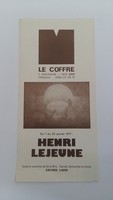 Affiche pour l'exposition <em><strong>Henry</strong></em> <em><strong>Lejeune</strong>,</em> Le Coffre (ATH), du 7 au 29 janvier 1977